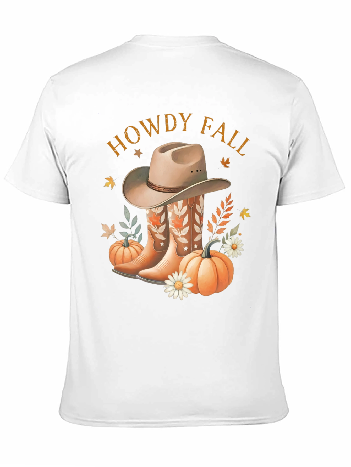 Howdy Fall Tee - Boots Hat & Pumpkins