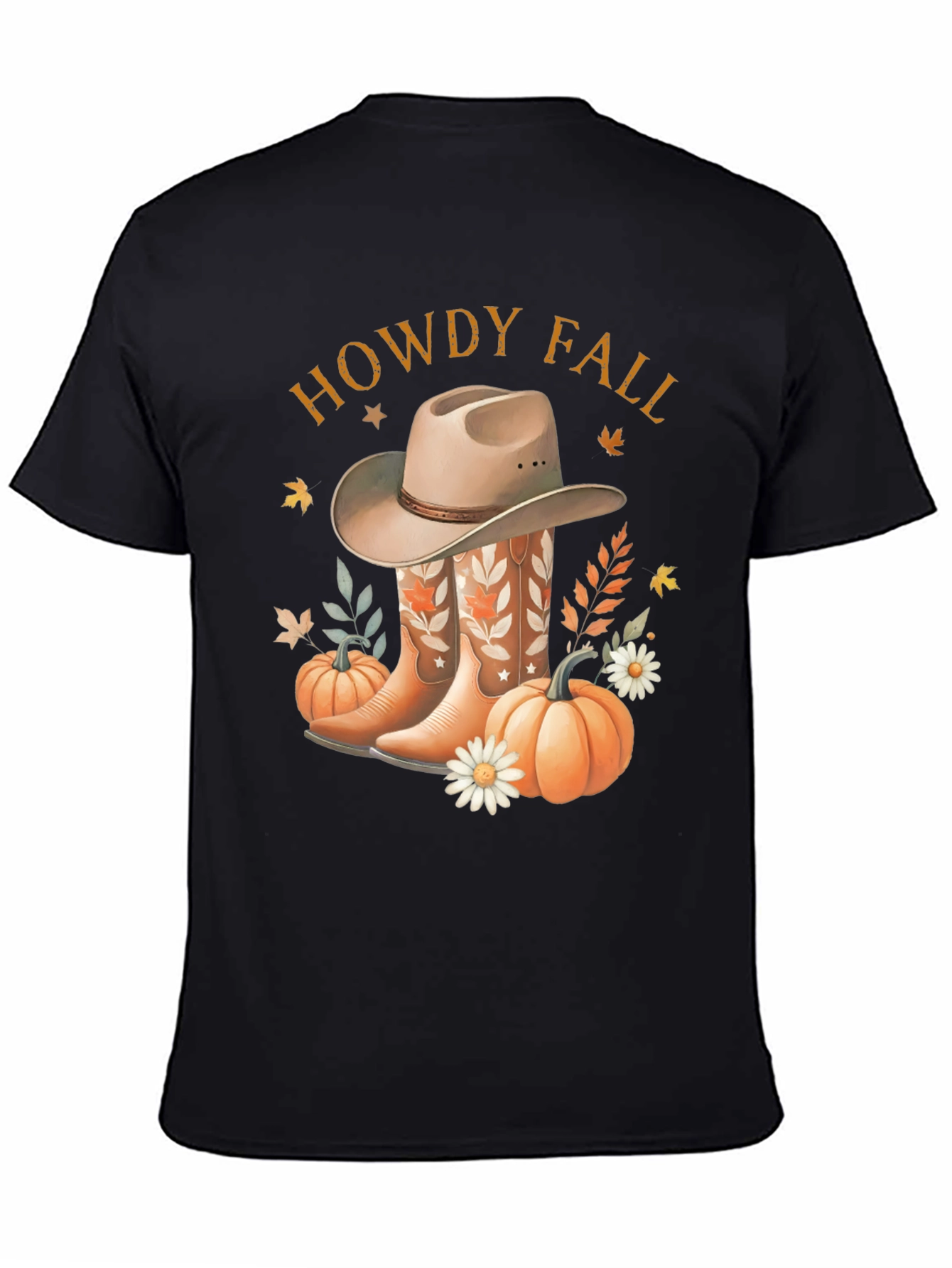 Howdy Fall Tee - Boots Hat & Pumpkins