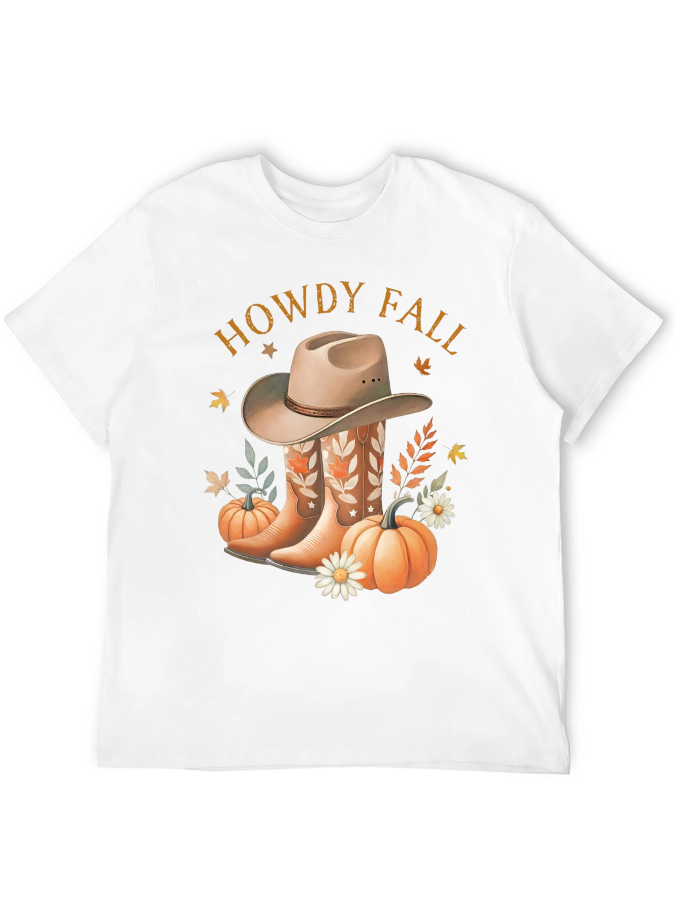 Howdy Fall Tee - Boots Hat & Pumpkins
