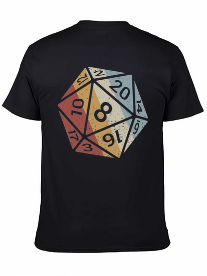 D20 Dice Graphic T-Shirt - Retro Tabletop Gaming Tee