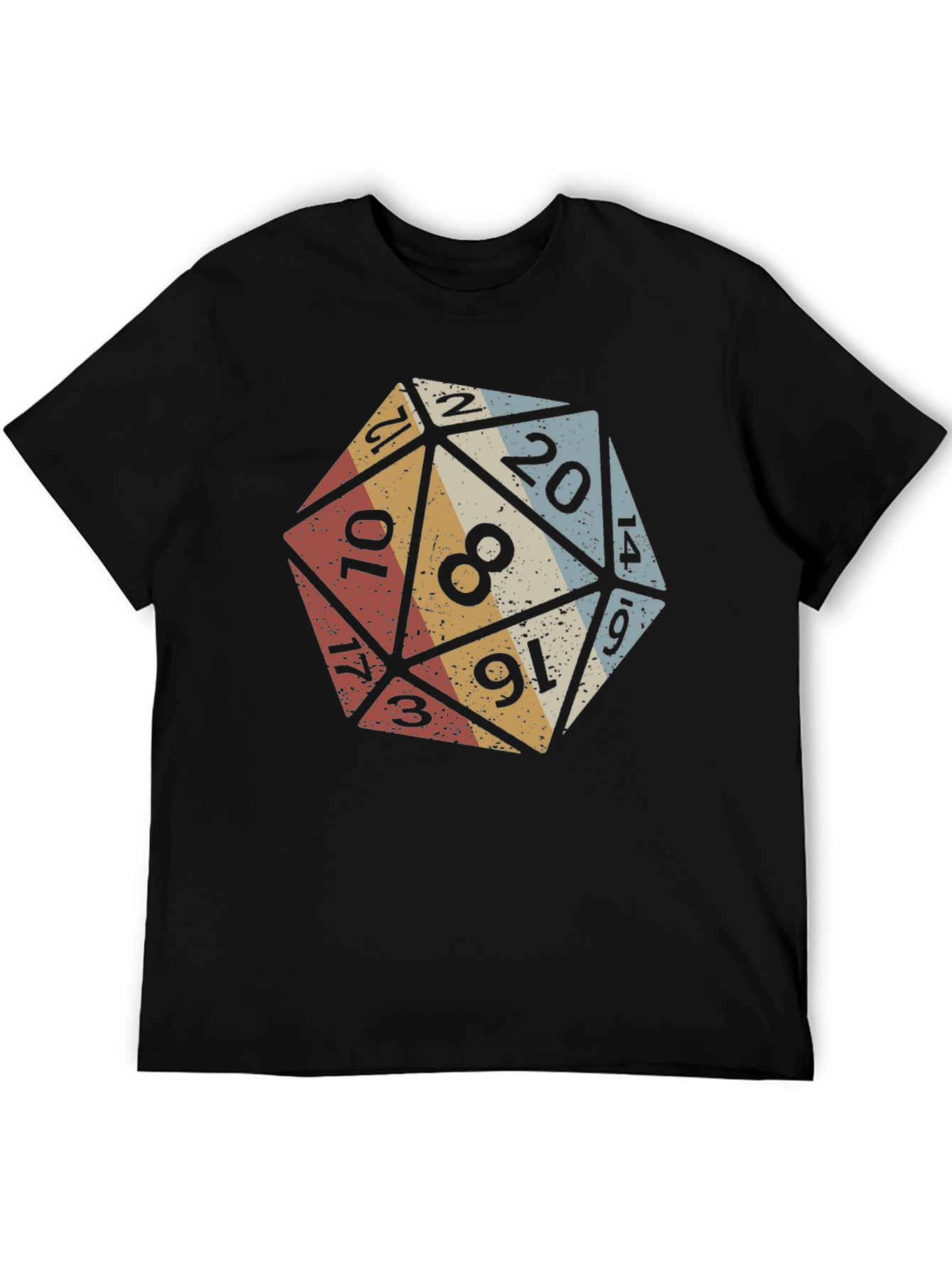 D20 Dice Graphic T-Shirt - Retro Tabletop Gaming Tee