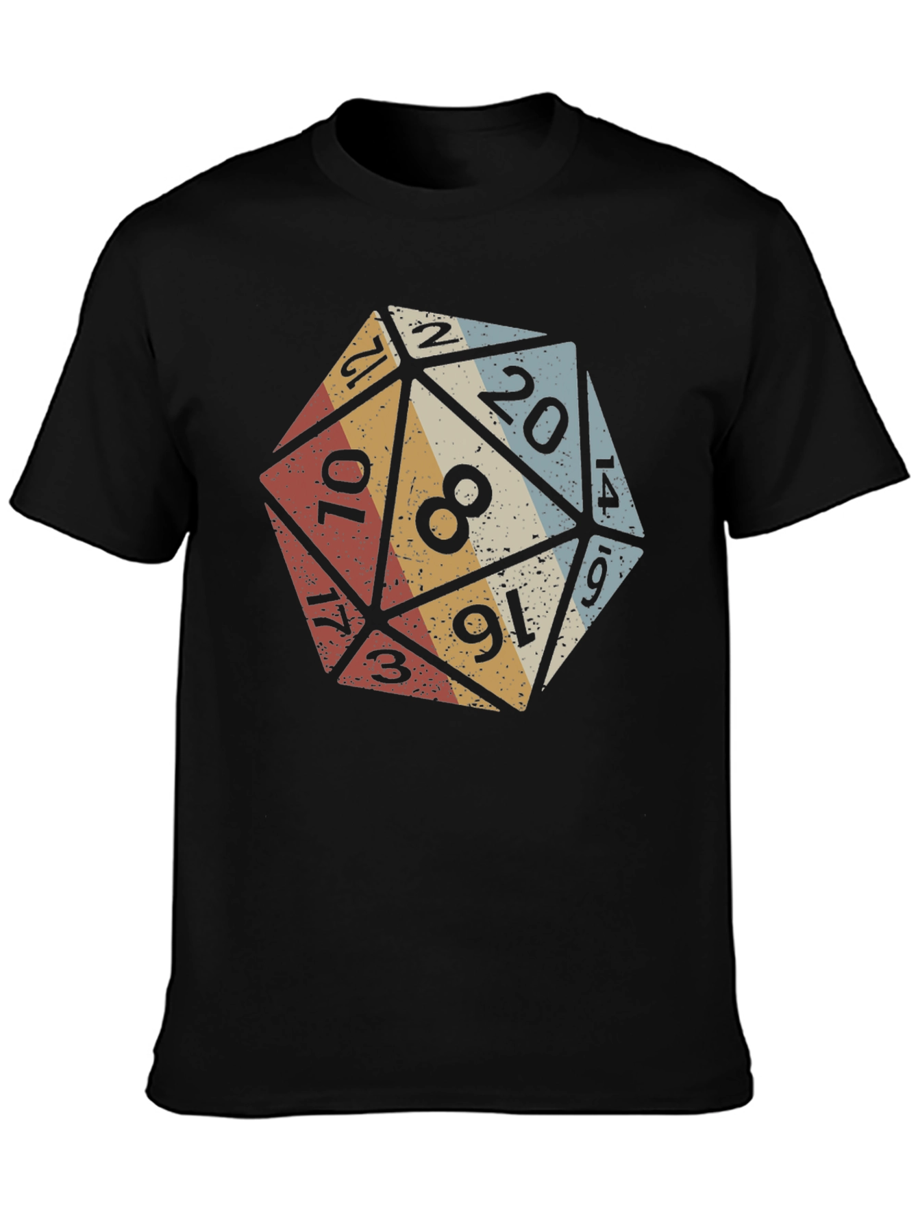 D20 Dice Graphic T-Shirt - Retro Tabletop Gaming Tee