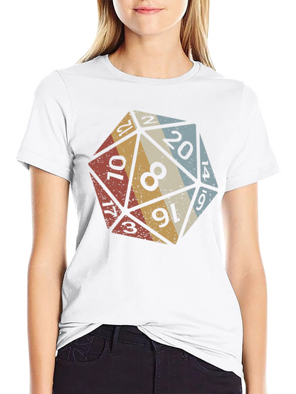 D20 Dice Graphic T-Shirt - Retro Tabletop Gaming Tee