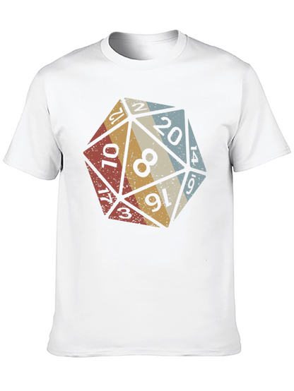 D20 Dice Graphic T-Shirt - Retro Tabletop Gaming Tee