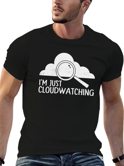 Cloudwatching Graphic T-Shirt - Black Cotton Tee