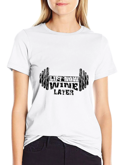 Lift Now Wine Later Mens Black T-Shirt