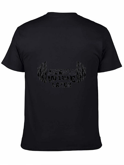 Lift Now Wine Later Mens Black T-Shirt