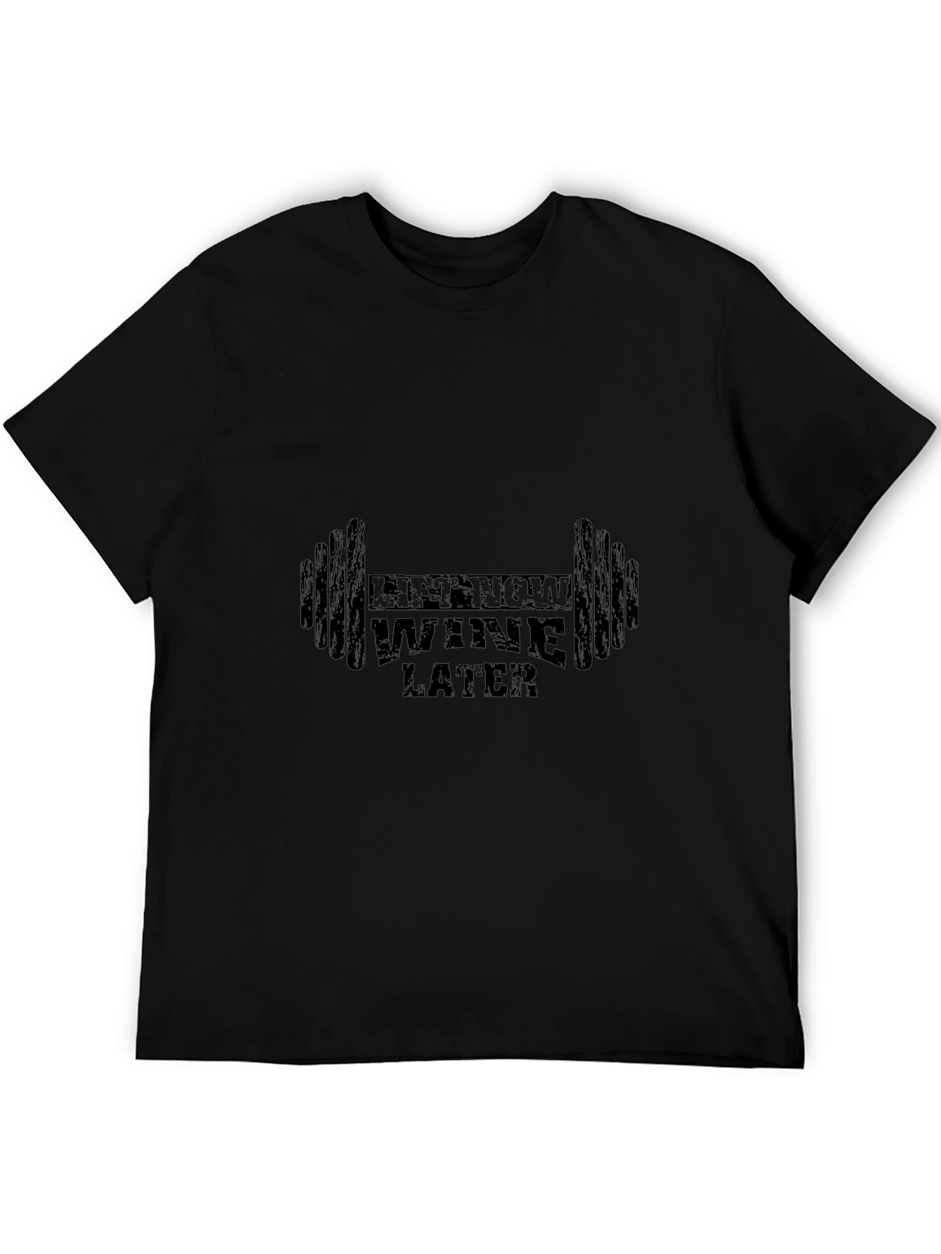 Lift Now Wine Later Mens Black T-Shirt