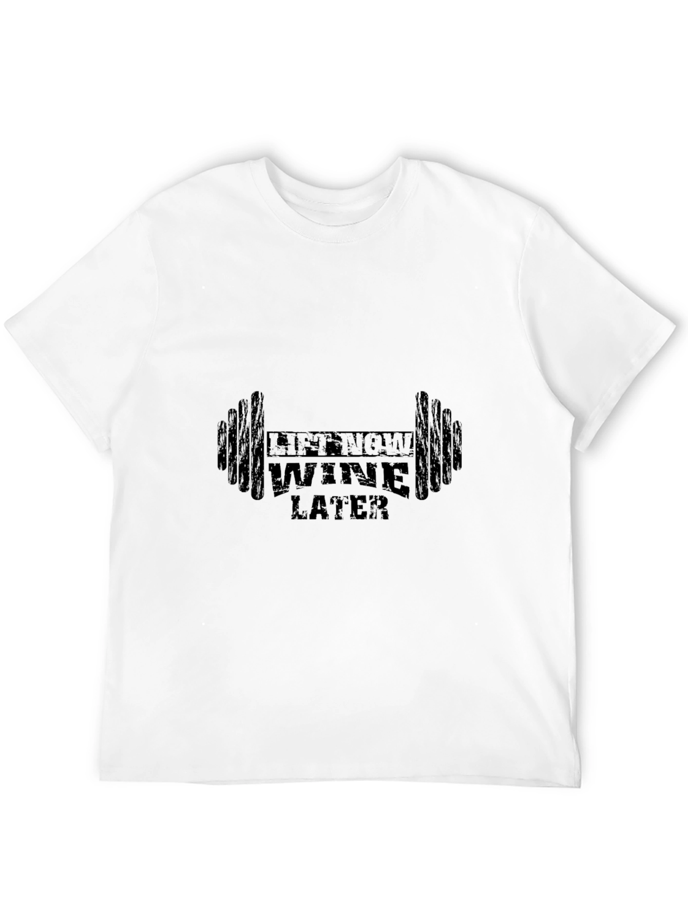 Lift Now Wine Later Mens Black T-Shirt