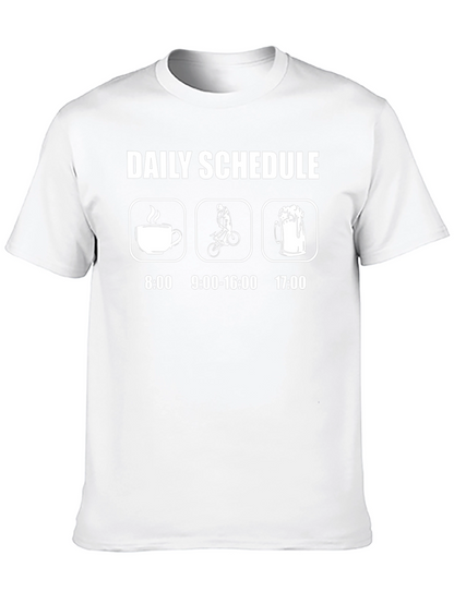 Daily Schedule Cycling T-Shirt - Coffee Bike Beer
