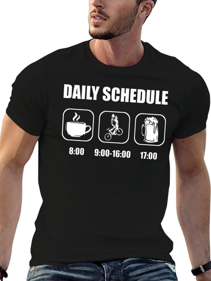 Daily Schedule Cycling T-Shirt - Coffee Bike Beer