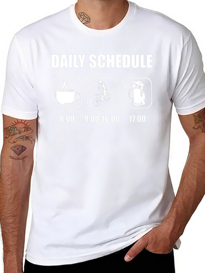 Daily Schedule Cycling T-Shirt - Coffee Bike Beer