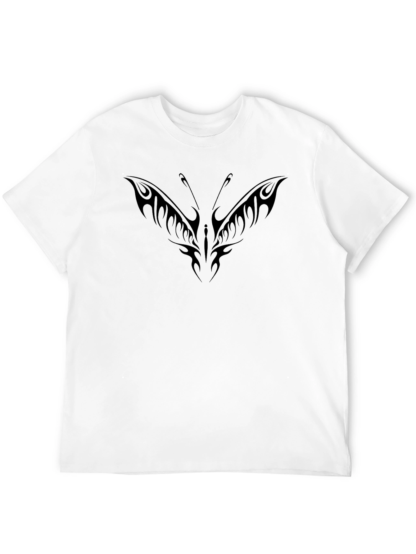 Tribal Butterfly Graphic Black T-Shirt