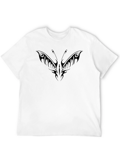 Tribal Butterfly Graphic Black T-Shirt