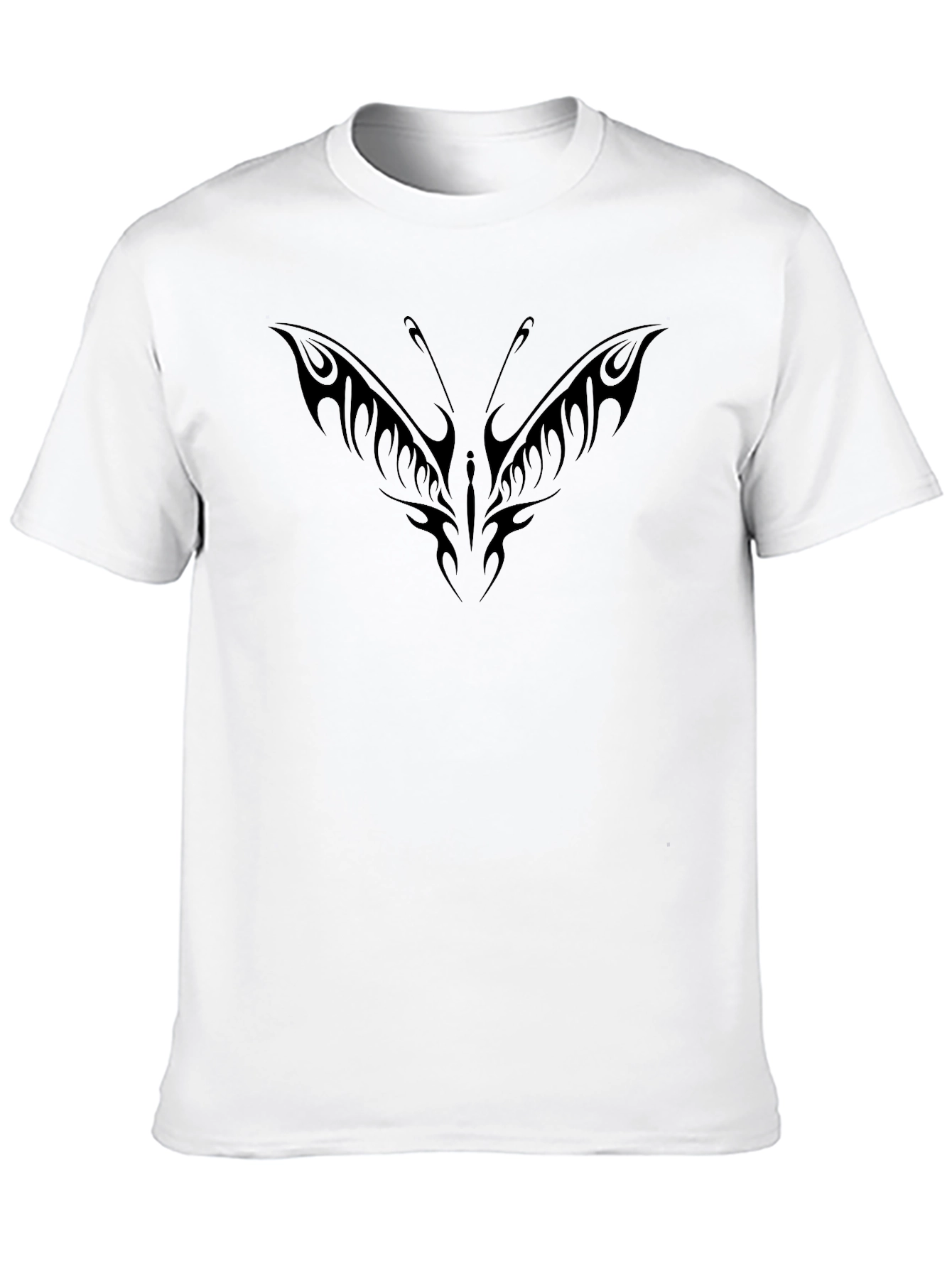 Tribal Butterfly Graphic Black T-Shirt