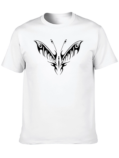 Tribal Butterfly Graphic Black T-Shirt