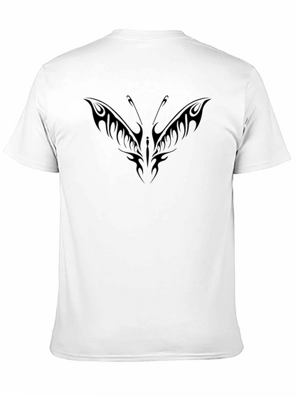 Tribal Butterfly Graphic Black T-Shirt