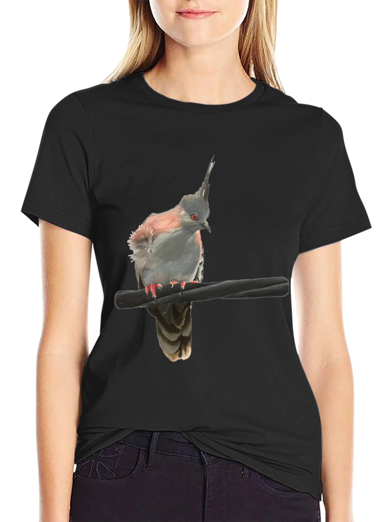 Bird Graphic Black T-Shirt