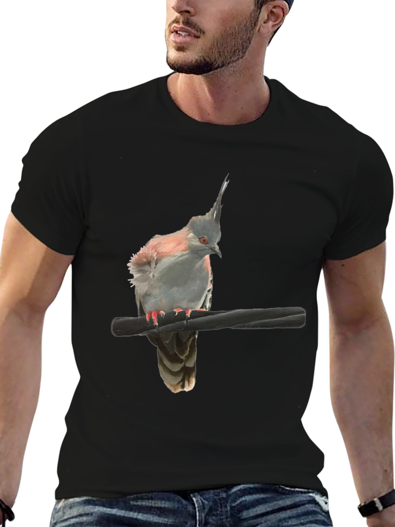 Bird Graphic Black T-Shirt