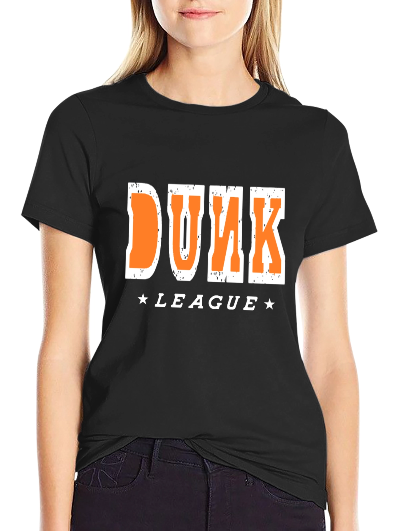 Dunk League Graphic T-Shirt - Black Cotton Tee