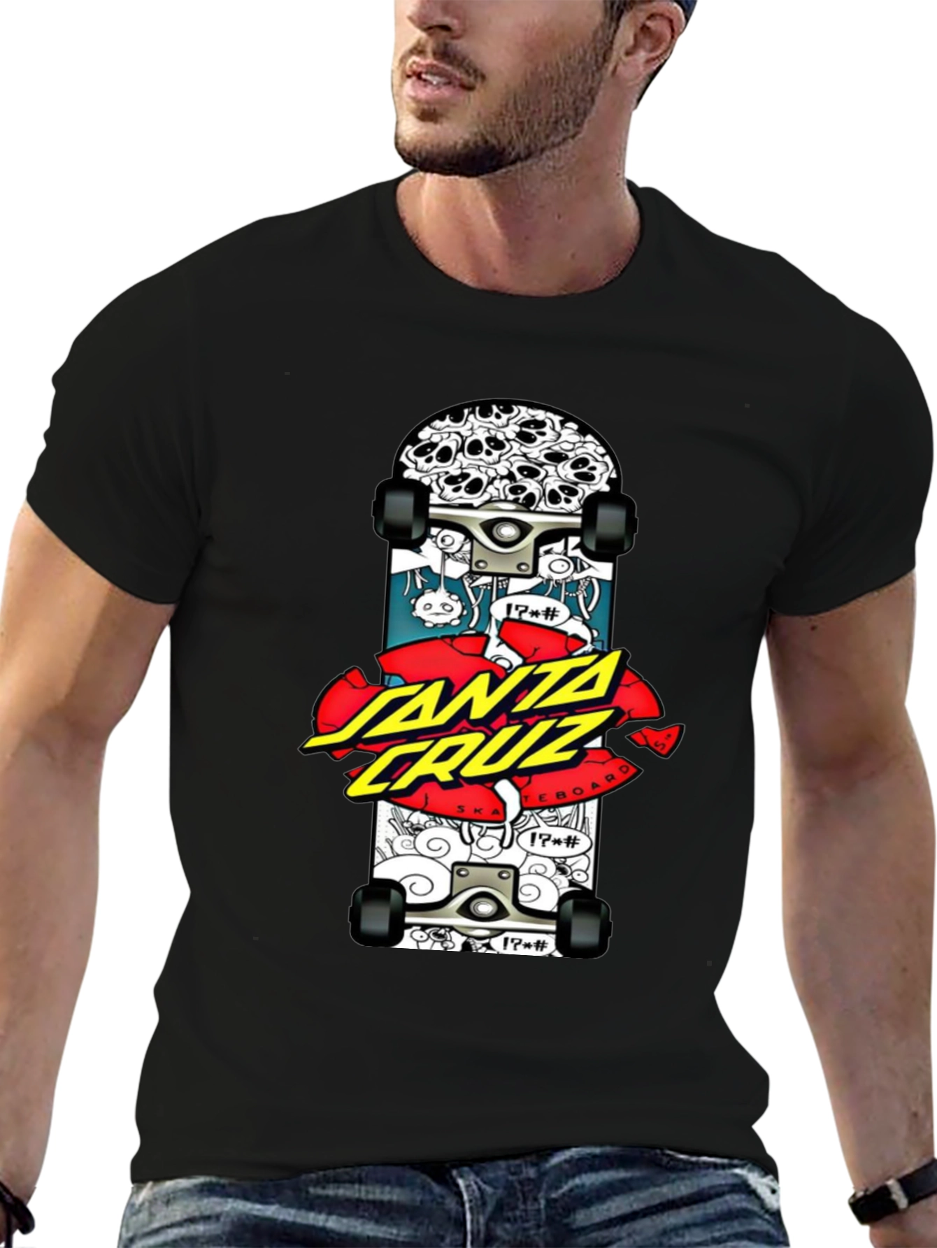 Santa Cruz Skateboard Graphic Black T-Shirt