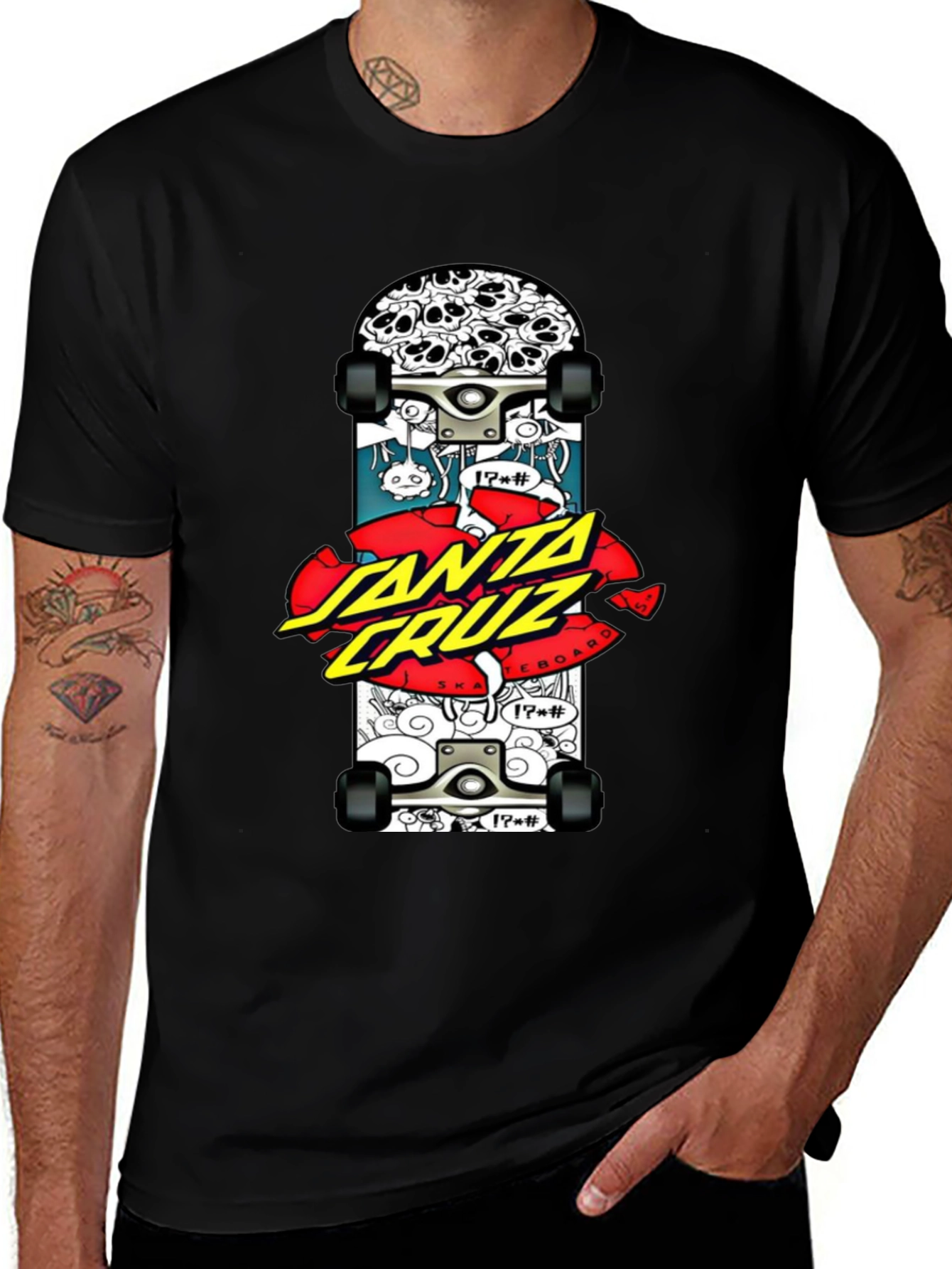Santa Cruz Skateboard Graphic Black T-Shirt