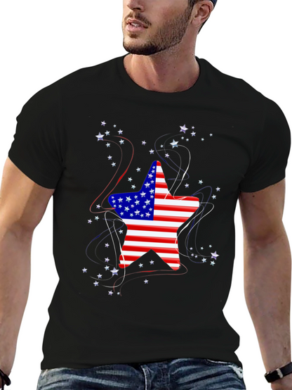American Flag Star Graphic T-Shirt