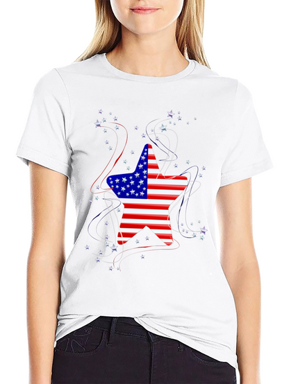 American Flag Star Graphic T-Shirt