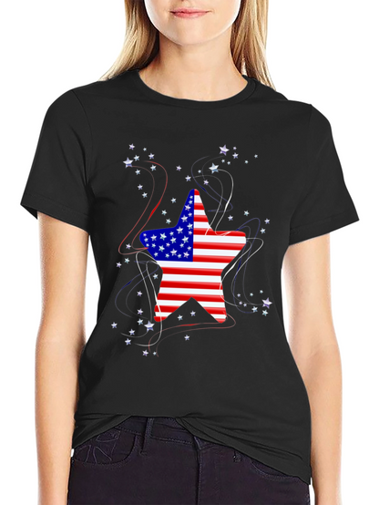 American Flag Star Graphic T-Shirt