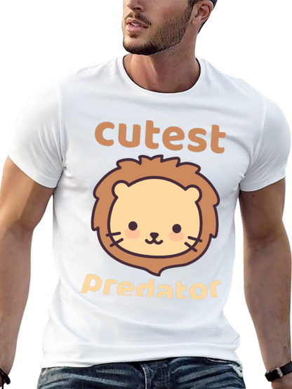 Cutest Predator Lion Graphic Tee - Black