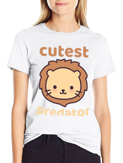 Cutest Predator Lion Graphic Tee - Black