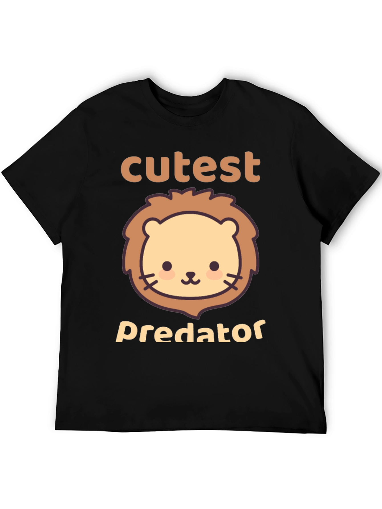 Cutest Predator Lion Graphic Tee - Black