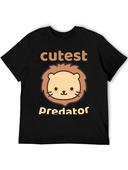 Cutest Predator Lion Graphic Tee - Black