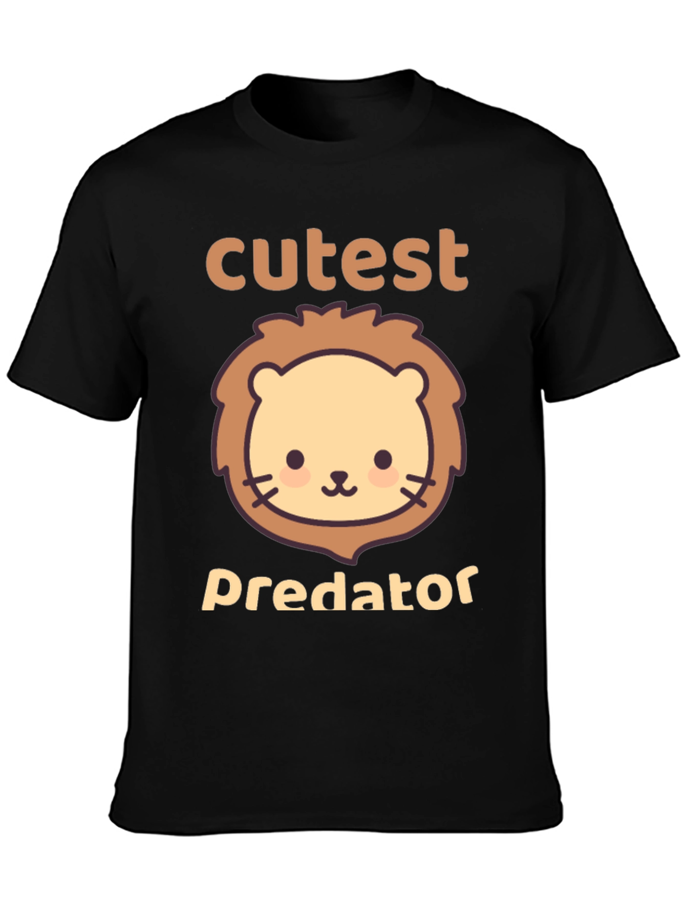 Cutest Predator Lion Graphic Tee - Black