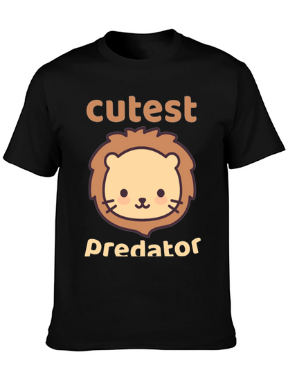 Cutest Predator Lion Graphic Tee - Black