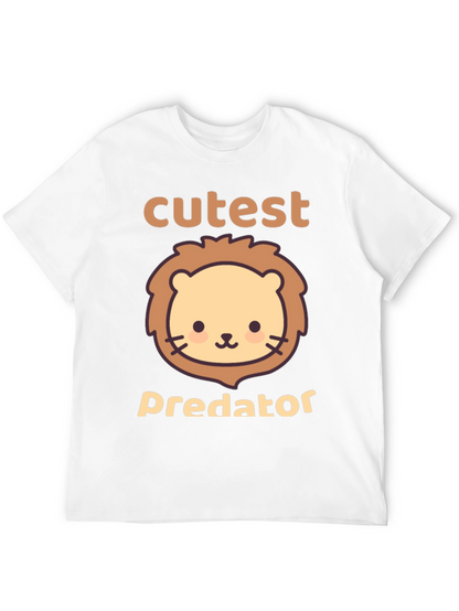 Cutest Predator Lion Graphic Tee - Black