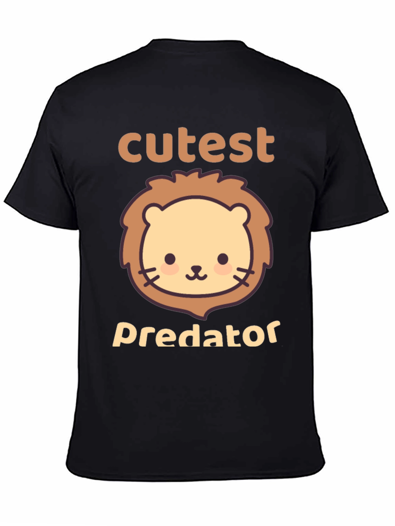 Cutest Predator Lion Graphic Tee - Black