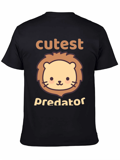 Cutest Predator Lion Graphic Tee - Black