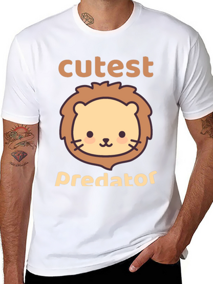 Cutest Predator Lion Graphic Tee - Black