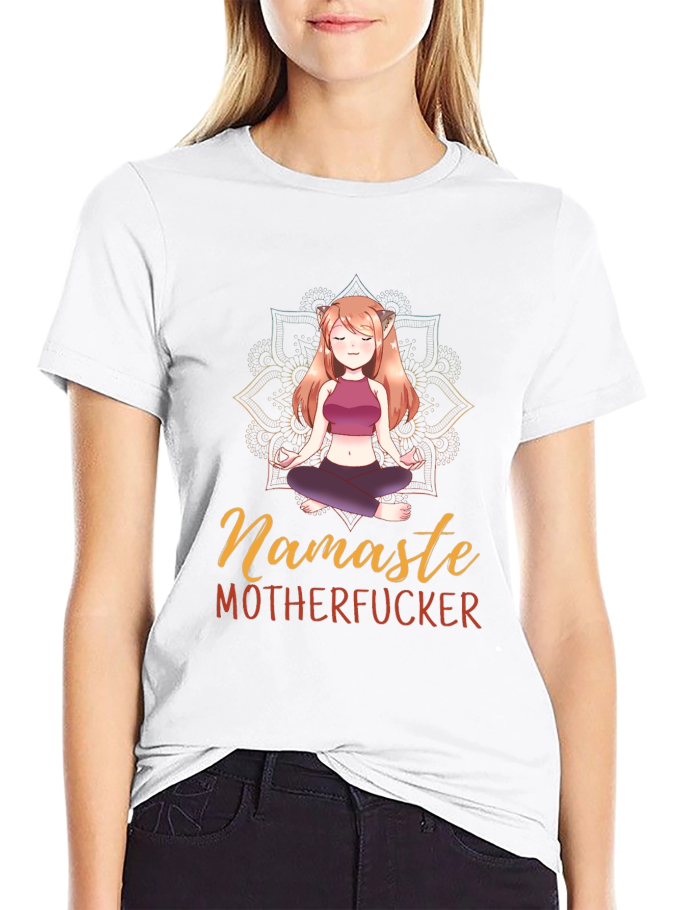 Namaste Yoga Elf Black T-Shirt