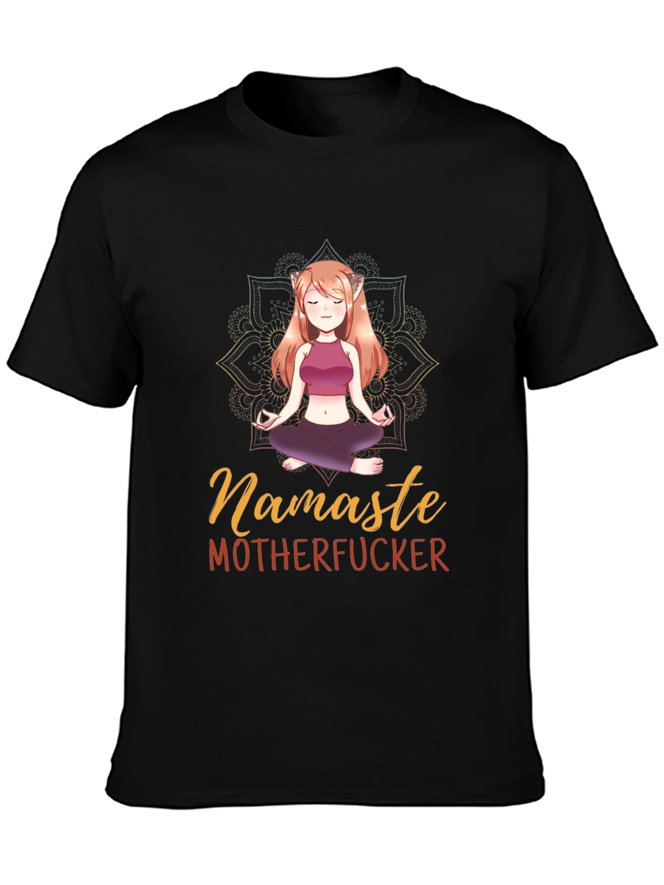 Namaste Yoga Elf Black T-Shirt