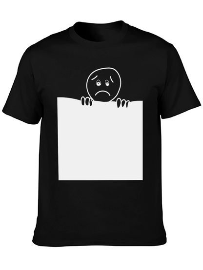 Sad Emoji Graphic Tee - Classic Black
