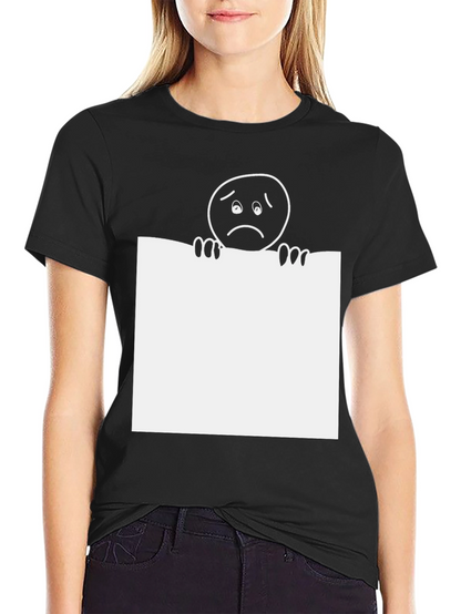Sad Emoji Graphic Tee - Classic Black