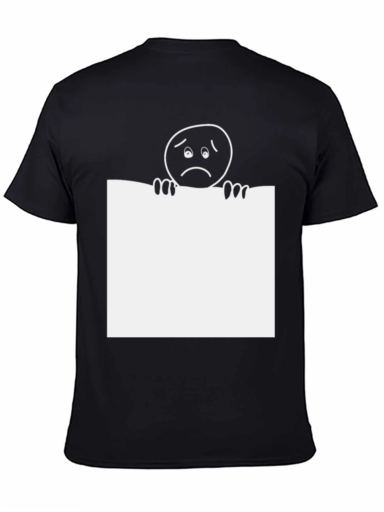 Sad Emoji Graphic Tee - Classic Black