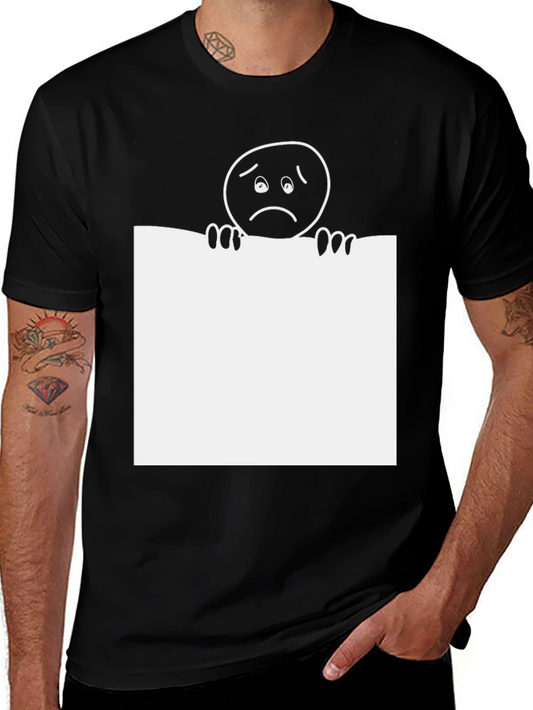 Sad Emoji Graphic Tee - Classic Black