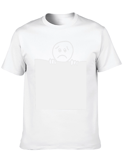 Sad Emoji Graphic Tee - Classic Black