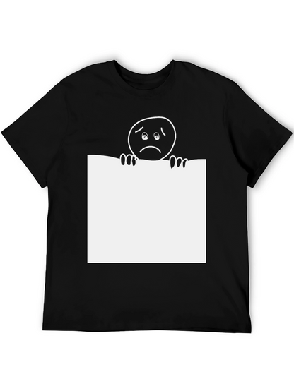 Sad Emoji Graphic Tee - Classic Black