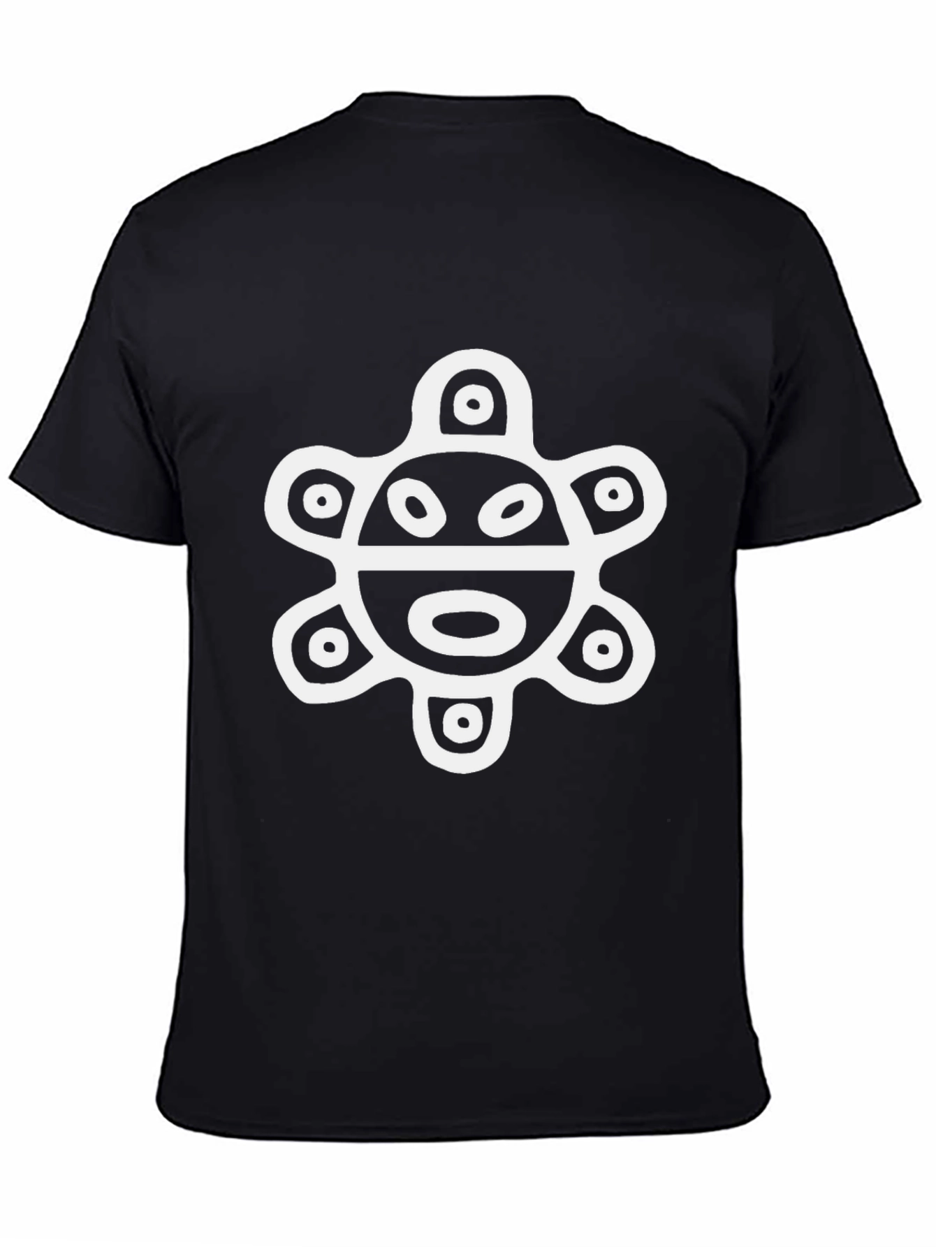 Black T-Shirt with Ancient Turtle Design