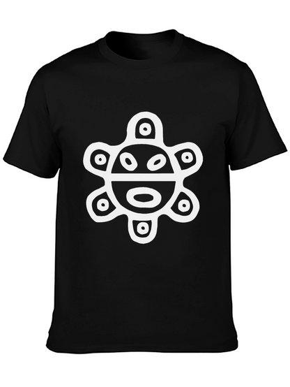 Black T-Shirt with Ancient Turtle Design