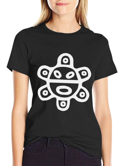 Black T-Shirt with Ancient Turtle Design